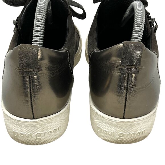 Paul Green Nuevo Suede Green Sneakers US Size 7 Low Top Lace Up Zipper Casual - Picture 6 of 14